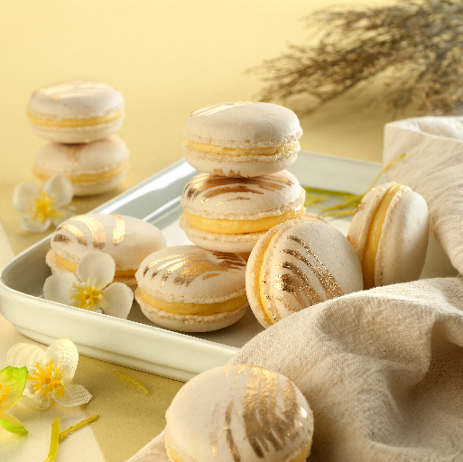 Macarons con crema de manteca sabor limón